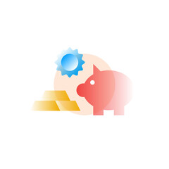 Earnings. Vector icon in gradient style. Editable illustration