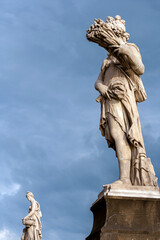 Statues of the St Trinity Bridge in Florence