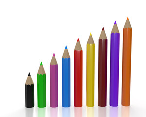 Colorful crayons chart for back to school concept border or banner.