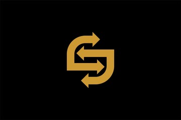 Letter S arrow logo design vector. Monogram S-type illustration symbol.