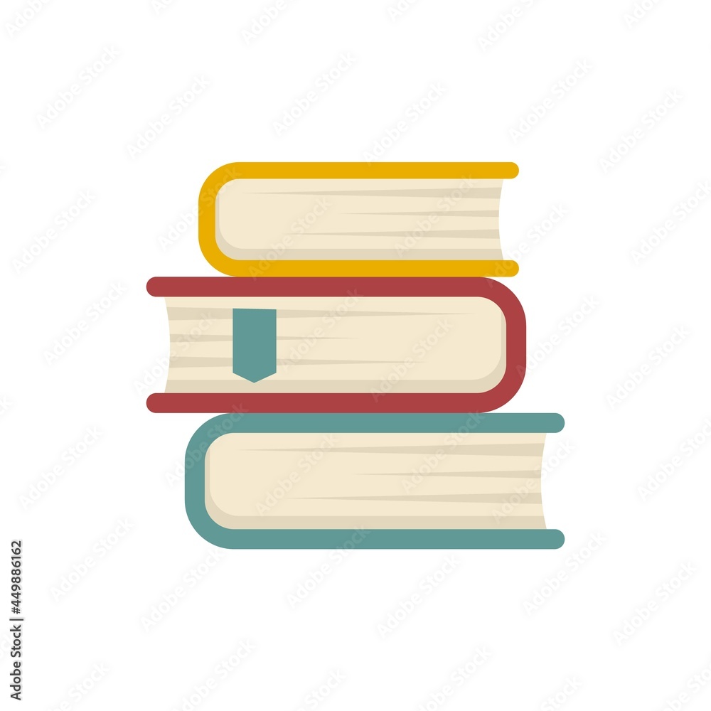 Sticker internship book stack icon flat isolated vector