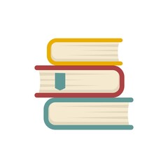 Internship book stack icon flat isolated vector