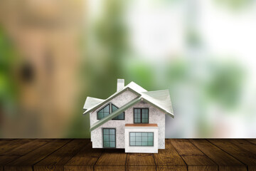 classic house model on wooden background