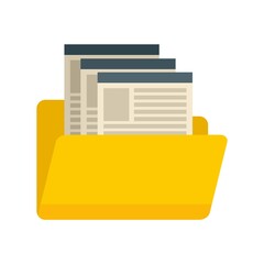 Internship folder icon flat isolated vector