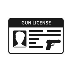 Gun license glyph icon. Clipart image isolated on white background