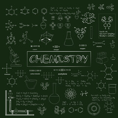 chemistry, back to school, school chemical formulas illustration