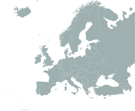 Gray Map of Europe  