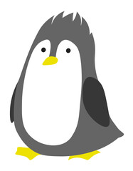 Penguin stands cute cartoon animal vector isolated illustration