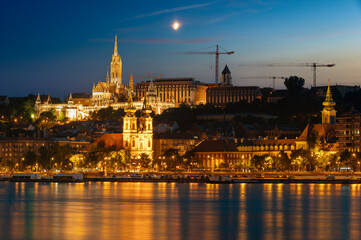 Night Panorama of the Representative Part of Budapest