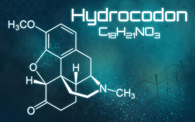 Fototapeta premium Chemische Formel von Hydrocodon