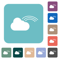 Rainbow weather rounded square flat icons