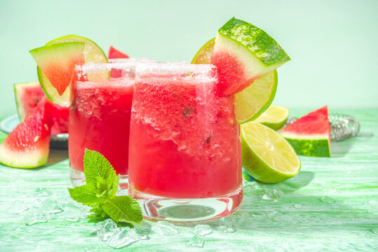 Cold watermelon margaritas