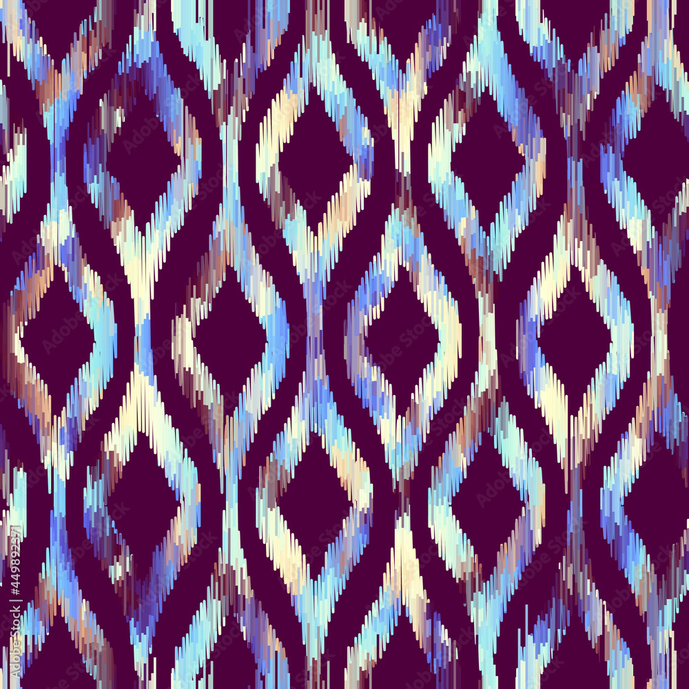 Aufkleber seamless vector square pattern. abstract tribal ikat style.