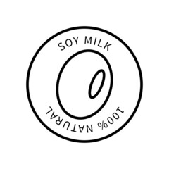 Soy Line Icon In A Simple Style. Natural Product Containing Milk. Vector sign in a simple style isolated on a white background.