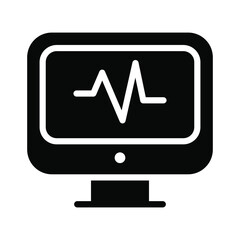 Ecg Reading Healthcare Medical, vector graphic Illustration Icon.