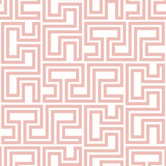Seamless pink and white background for your designs. Modern vector ornament. Geometric abstract pattern