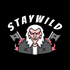 retro devil bigfoot illustration. Vector graphics for t-shirt prints and other uses.