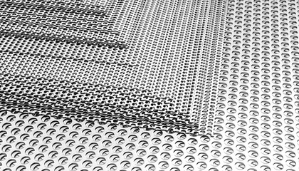 perforated sheet metal sheet steel. 3d render