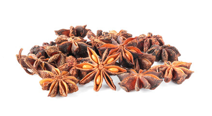 Stars anise isolated on white background