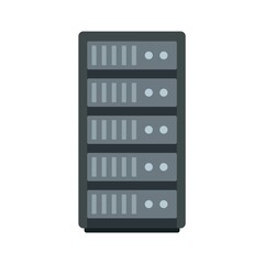 Storage data cloud server icon flat isolated vector