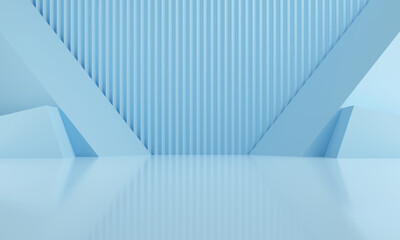Abstract modern architecture background,Empty blue interior design,3d illustration.
