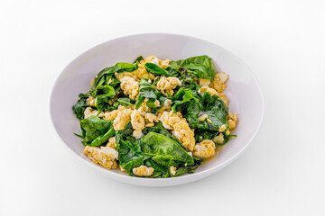 Stir-fried Malindjo leaves with Egg