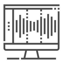 Mastering software icon, square line vector icon.