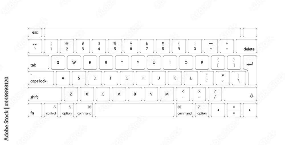 Fototapete keyboard of computer, laptop. modern key buttons for pc. white keyboard isolated on white background