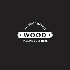 vintage retro classic wood emblem badge logo template