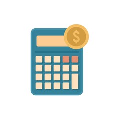 Online loan calculator icon flat isolated vector