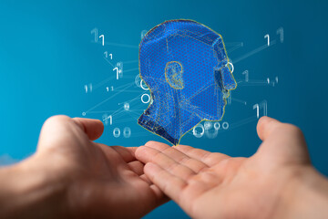Artificial intelligence. Technology web background. Virtual concept