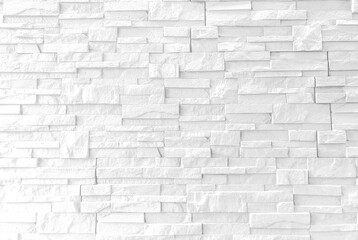 White disorderly brick wall row and column for background and texture and copy space for design interior decoration