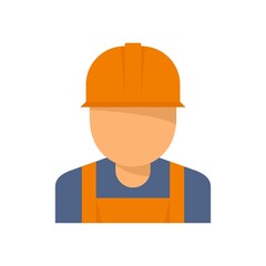 Reconstruction worker icon flat isolated vector