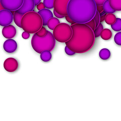 Abstract colorful vector circles on white background