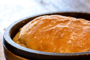Fresh homemade bread with organic ingredients for healthy eating