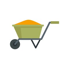 Construction wheelbarrow icon flat isolated vector