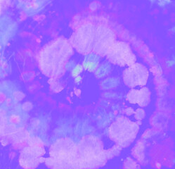 Fototapeta na wymiar Purple Hippie Shirt. Abstract Circle Texture.
