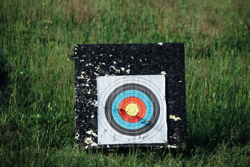 bow outdoor target on the grass