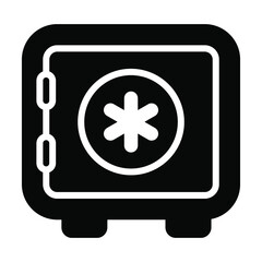 Safe Box Healthcare Medical, vector graphic Illustration Icon.