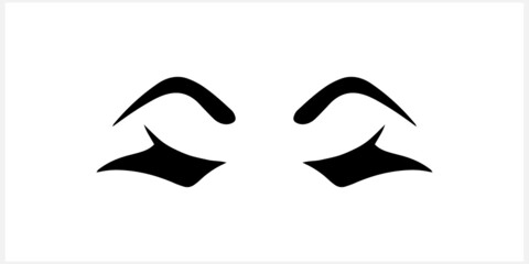 Doodle woman eye icon isolated on white. Stencil. Vector stock illustration. EPS 10