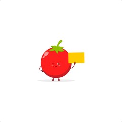 Tomato cute character illustration smile happy mascot logo kids play toys template