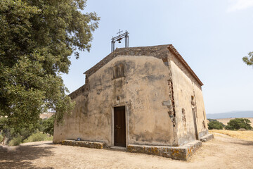 Fototapeta na wymiar the Complex of Santo Stefano an enigmatic pre-Nuragic site, Church of Santo Stefano Oschiri, Sardinia, Gallura, Italy