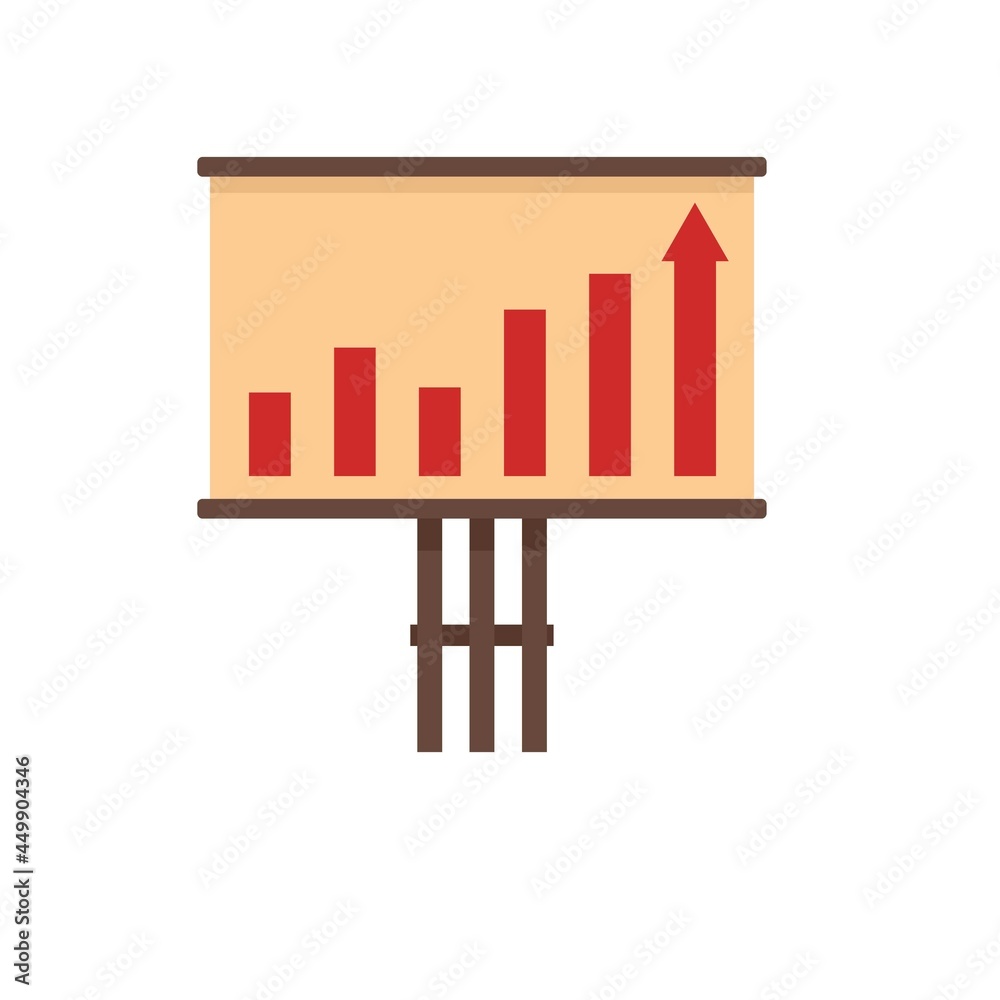 Poster Success banner graph icon flat isolated vector