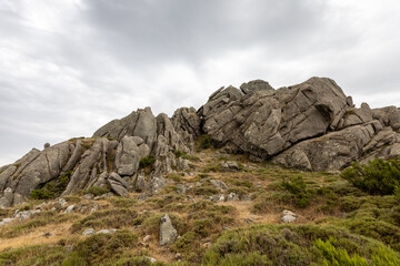 Fototapeta na wymiar granite formation in the Mount Limbara, massif in northeastern Sardinia, on the border between Gallura and Logudoro. Tempio Pausania, Sassari, Italy, Europe