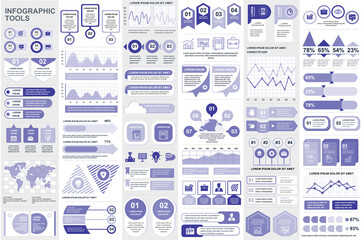 Bundle infographic elements data visualization vector design template. Can be used for steps, business processes, workflow, diagram, flowchart concept, timeline, marketing icons, info graphics.