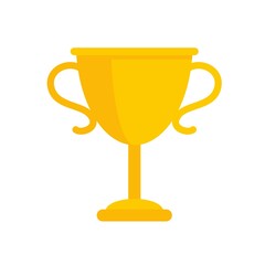 Gold success cup icon flat isolated vector