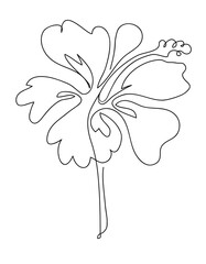 Flower hibiscus vector illustration outline logo icon design hand drawn 