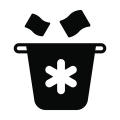 Dustbin Healthcare Medical, vector graphic Illustration Icon.