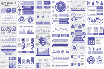 Bundle infographic elements data visualization vector design template. Can be used for steps, business processes, workflow, diagram, flowchart concept, timeline, marketing icons, info graphics.