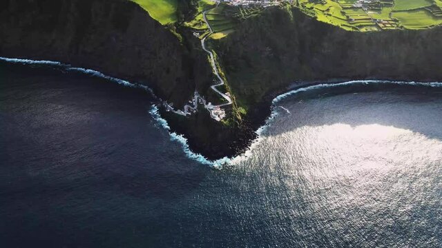 Sunset shot of the Lighthouse in Azores, Farol do Arnel